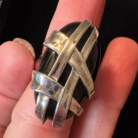 SLANE Silver Women's Geometric Ring - Picture 5 of 9